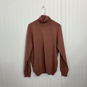 Portabella mauve pink cotton/wool blend  Turtleneck Sweater